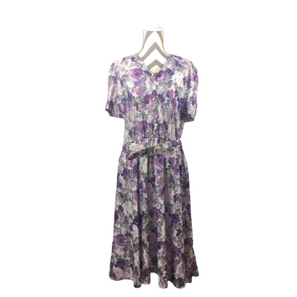 Anthony Richards vintage floral print dress size M - Picture 1 of 8